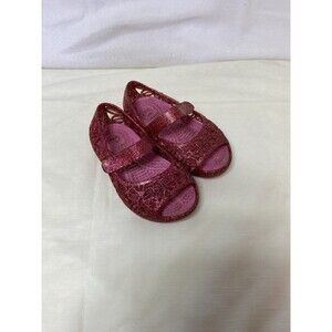 Crocs Isabella Pink Flower Glitter Girl's Toddler C6 Mary Jane Shoes Sandals